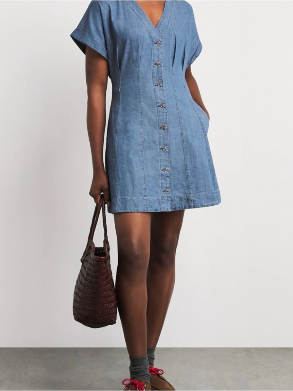 J.jll Denim Linen Blend Dress Size Small